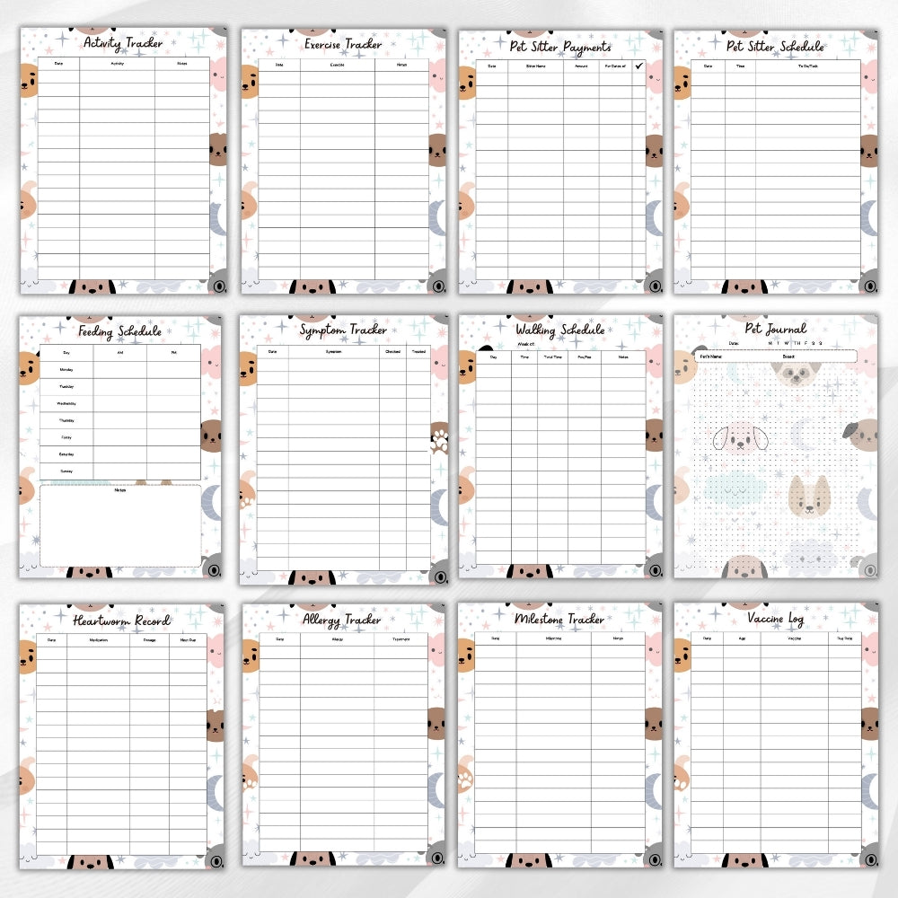 PLR Pastel Dog Care Planner