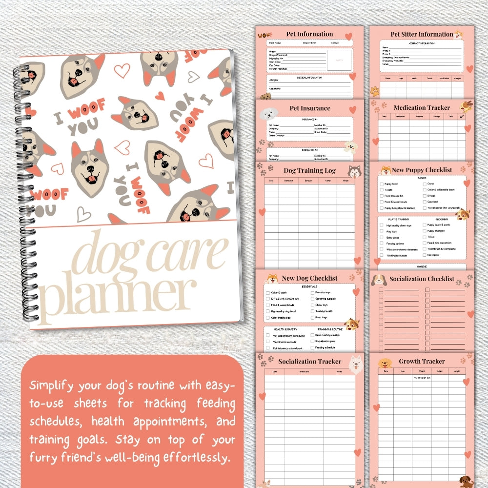 PLR Pink Dog Care Planner
