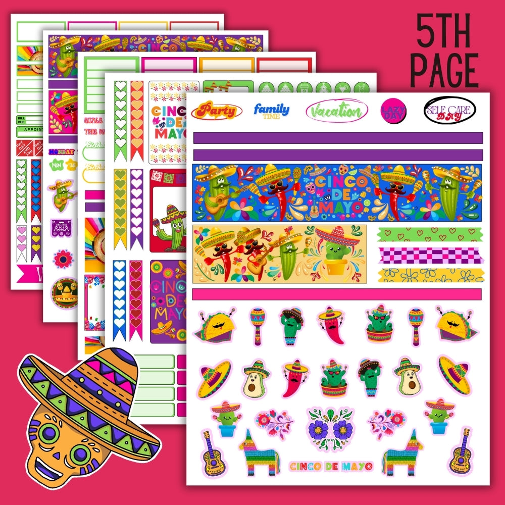 PLR Cinco De Mayo Planner Stickers
