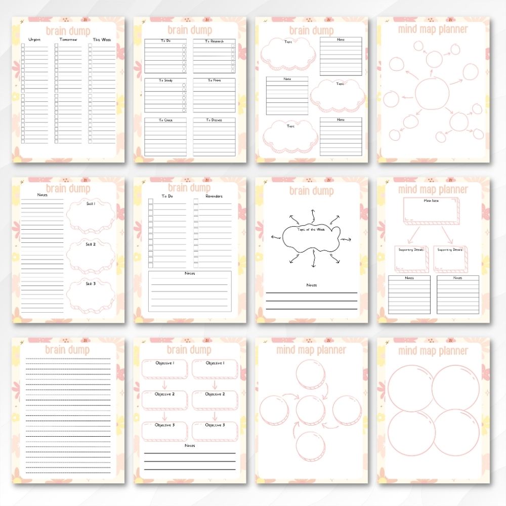 PLR Pastel Brain Dump Journal