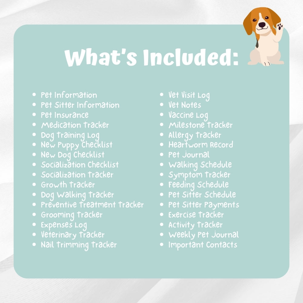 PLR Pastel Dog Care Planner