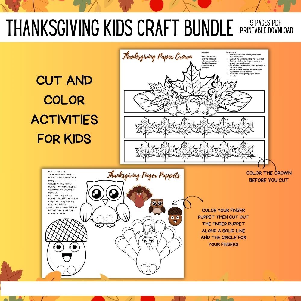 PLR Thanksgiving Kid Craft Bundle