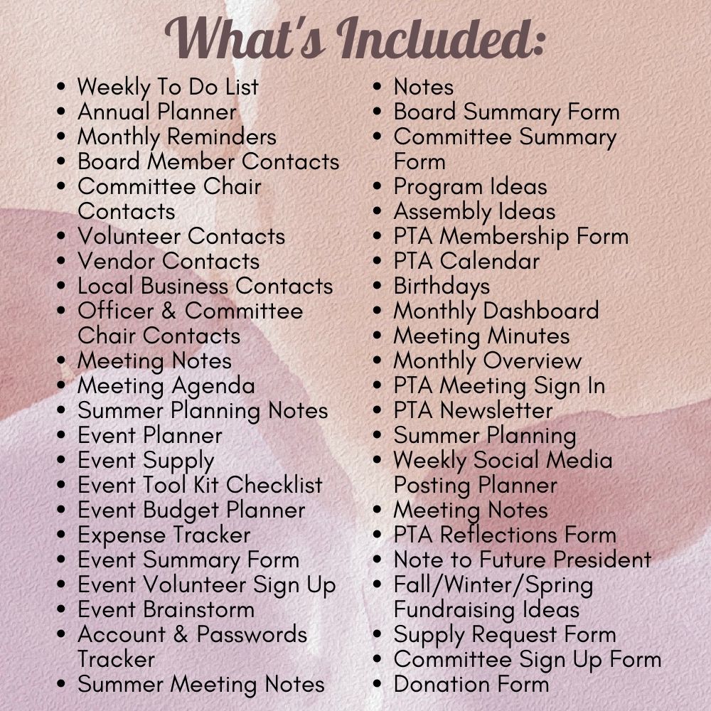 PLR PTA Leader Planner in Rosy Brown