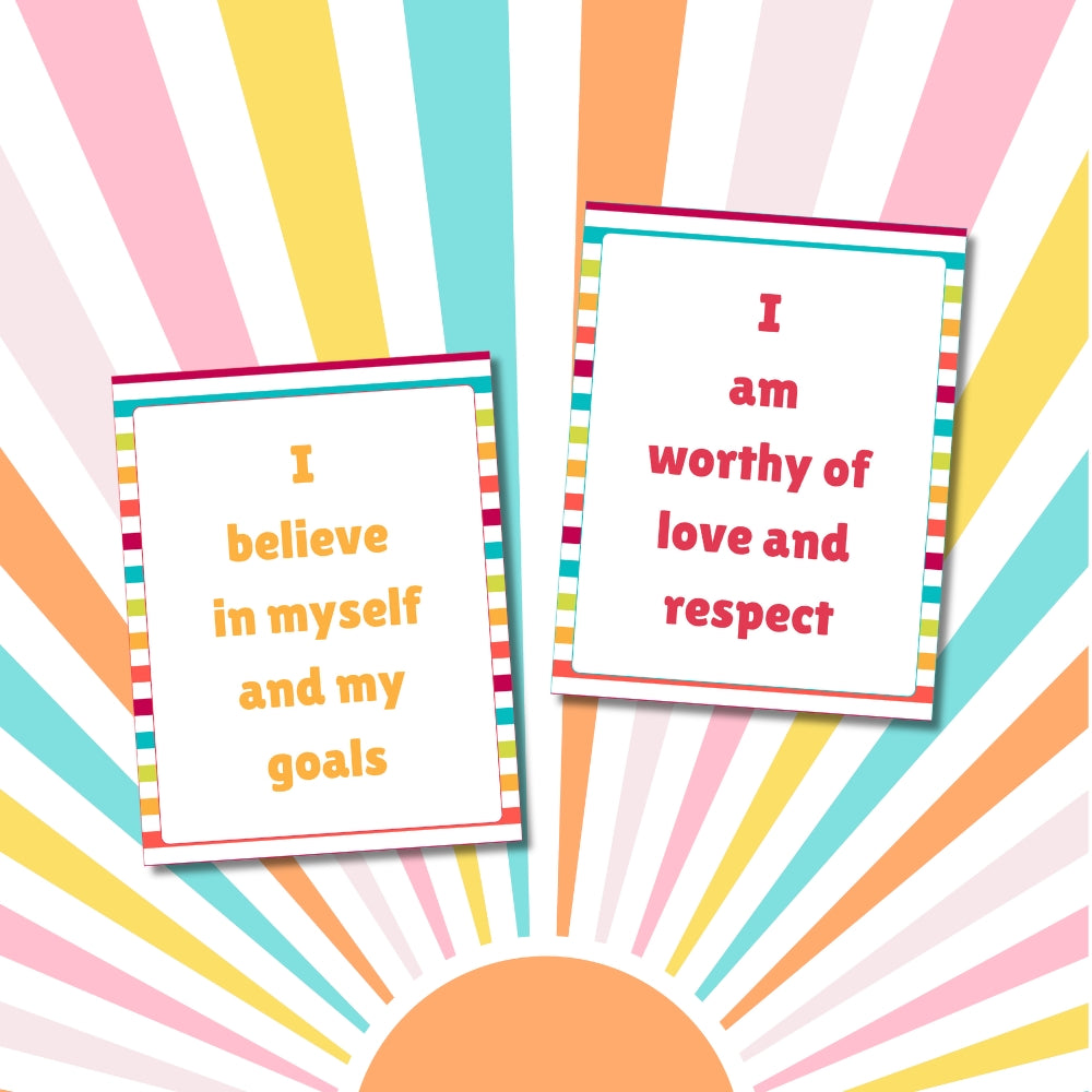 PLR Affirmation Card Bundle Stripe Design