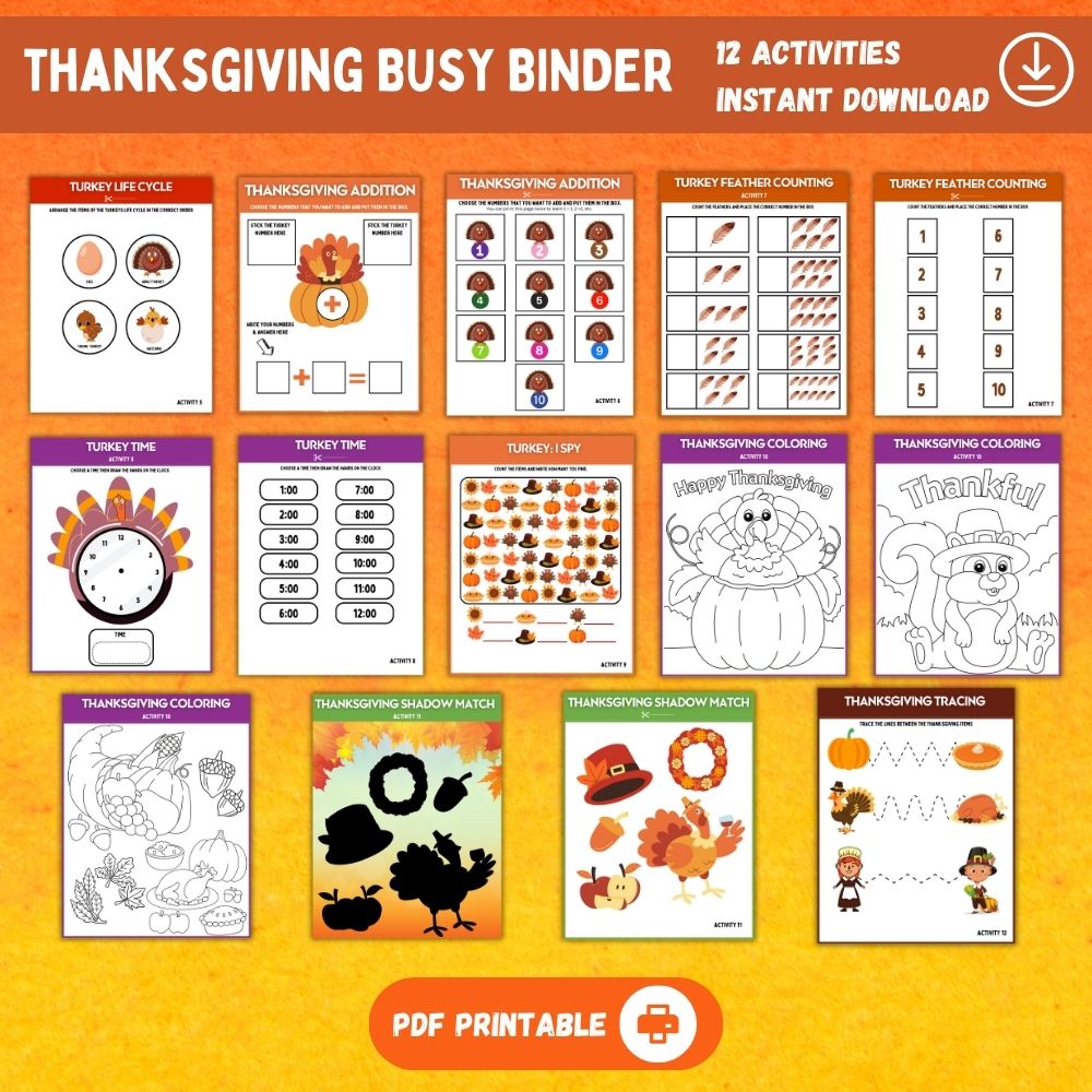 PLR Thanksgiving Busy Binder