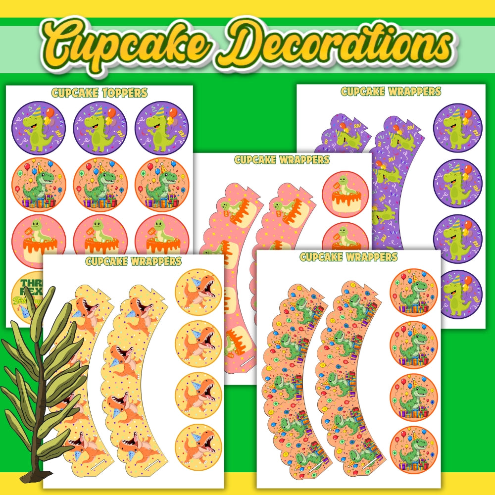 PLR Printable Three Rex Birthday Party Bundle