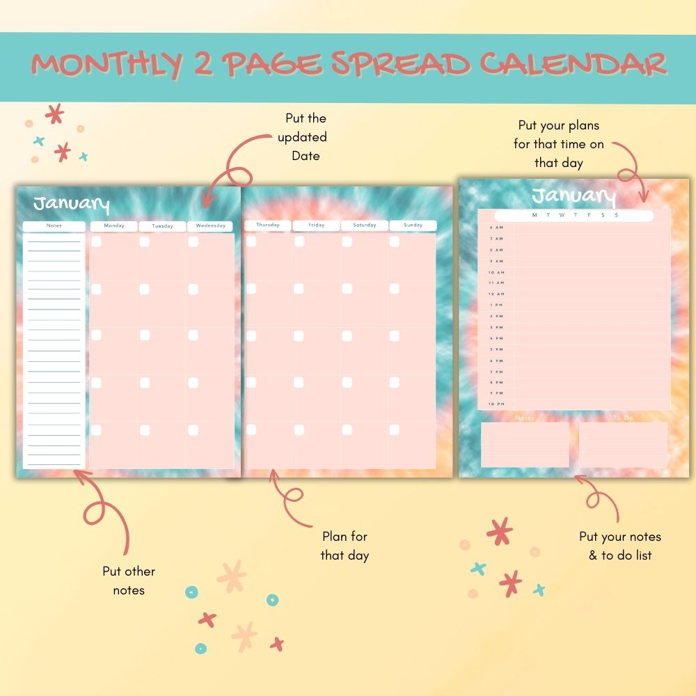 PLR Tie Dye Emergency Planner