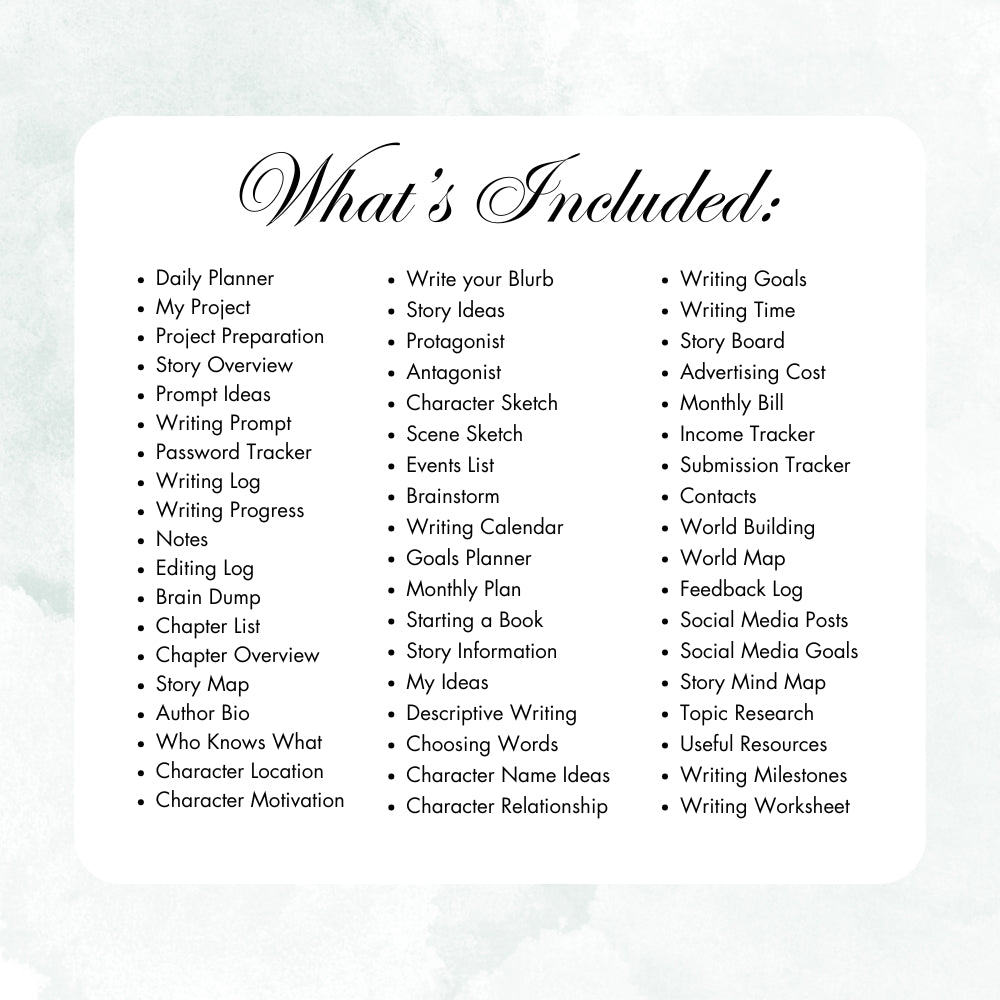 PLR Printable Writer's Planner