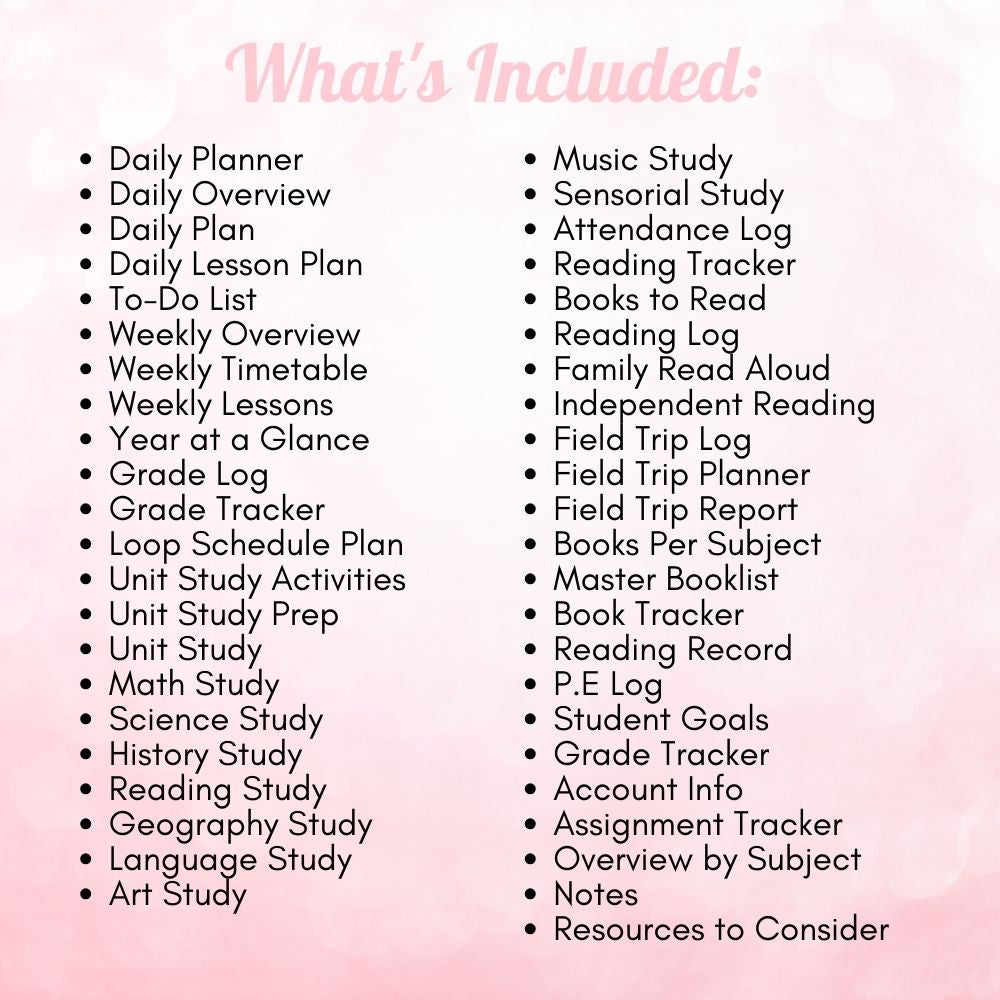 PLR Pink Homeschool Planner