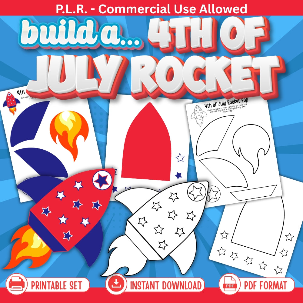 PLR Printable Build a 4th of July Rocket