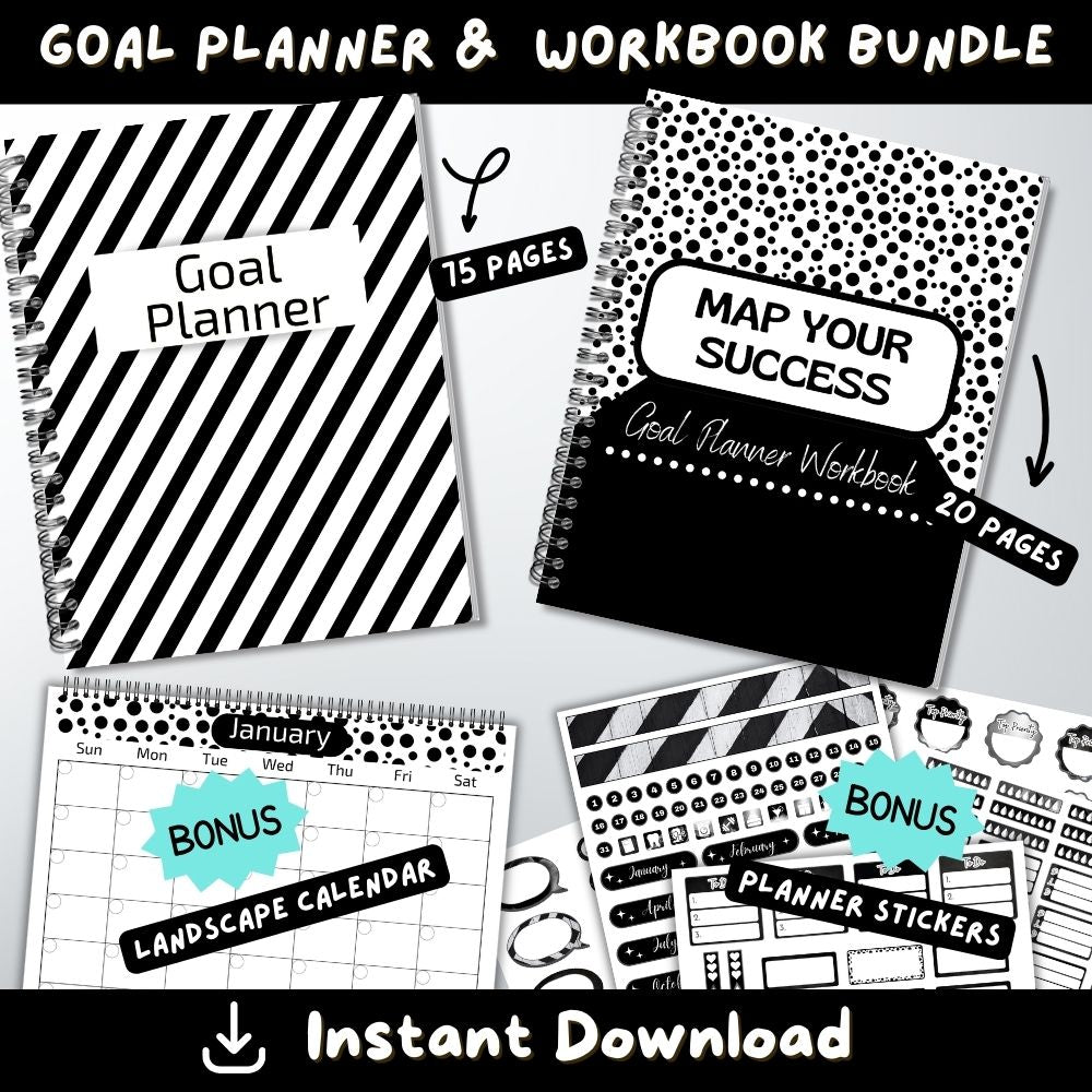 New Year New You PLR Printable Planners & Workbooks Bundle
