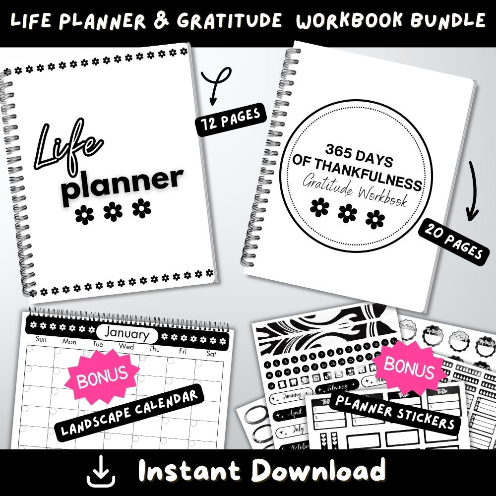 New Year New You PLR Printable Planners & Workbooks Bundle