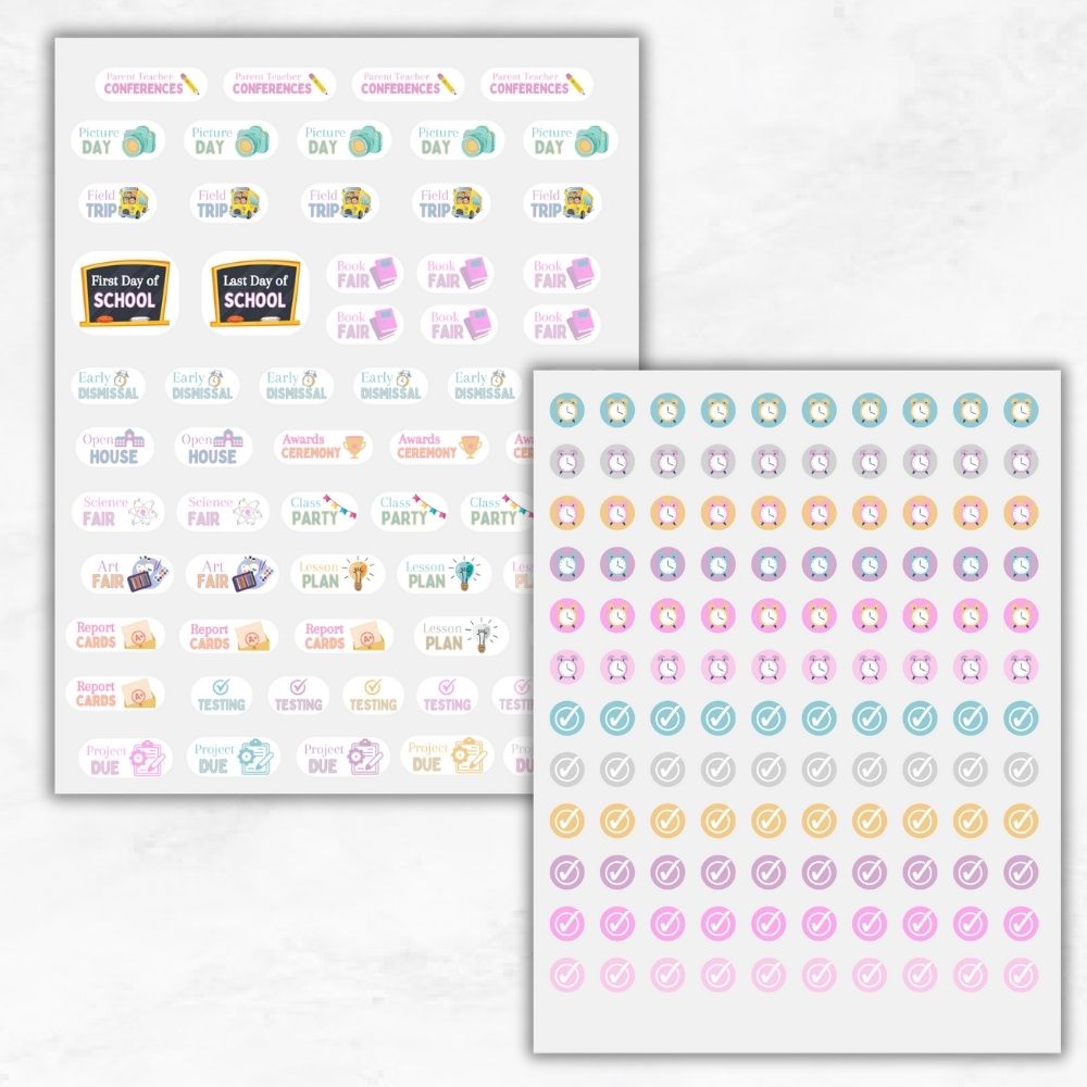 PLR Teacher Planner Stickers