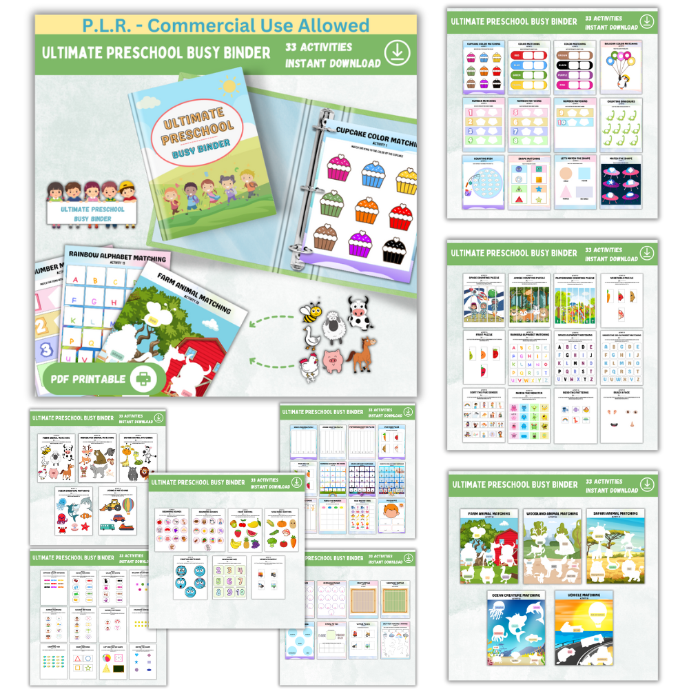 PLR Ultimate Preschool Busy Binder