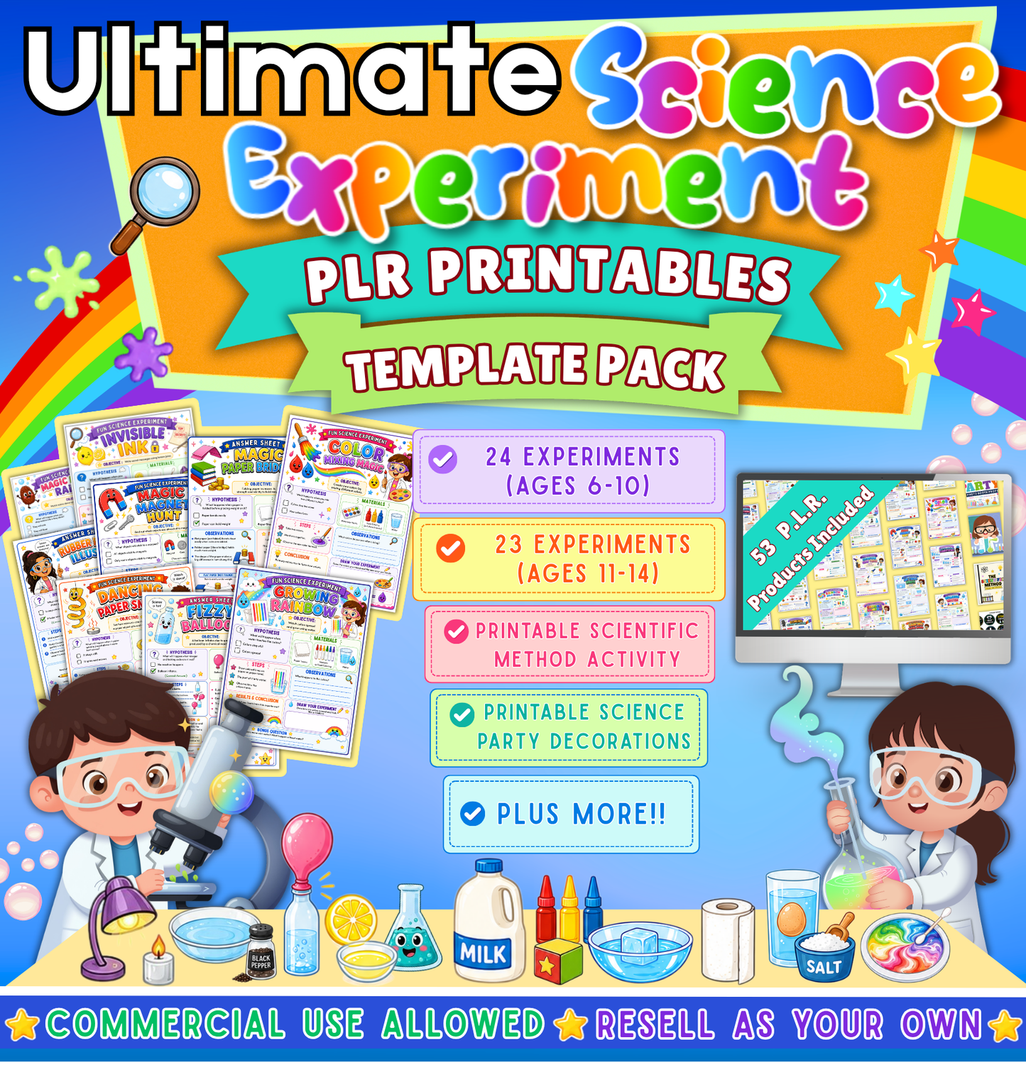 Ultimate Science Experiment PLR Printables Template Pack