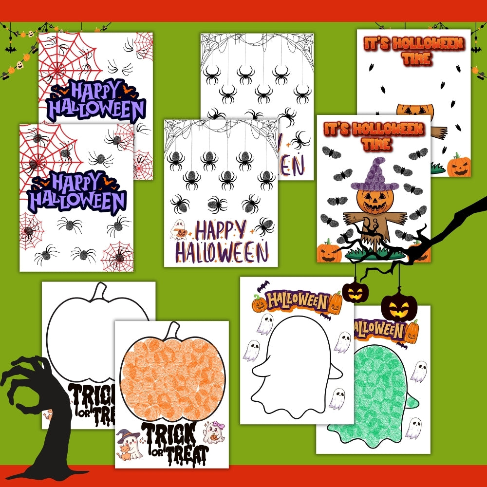 PLR Printable Halloween Fingerprint Art