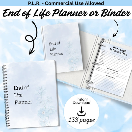 PLR Printable End of Life Planner