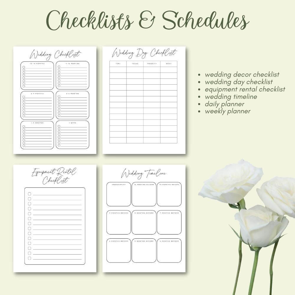 PLR Wedding Planner in Black and White