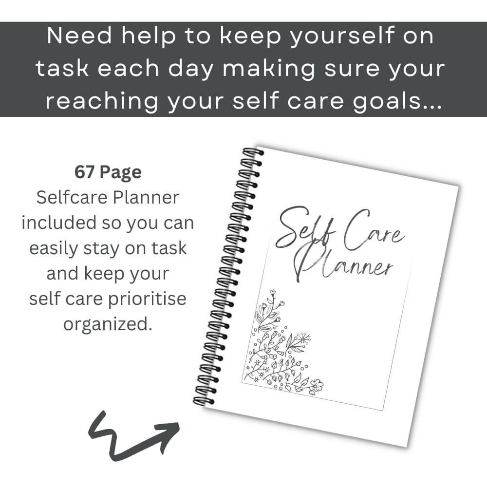 PLR Black & White Self Care Workbook + Matching Planner