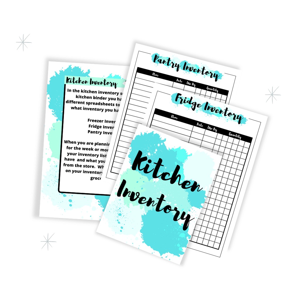 PLR Aqua Paint Splatter Kitchen Binder Set