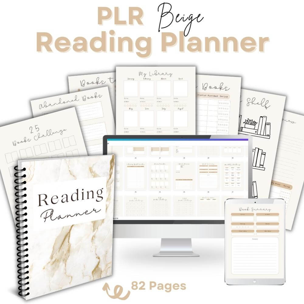 PLR Beige Reading Planner