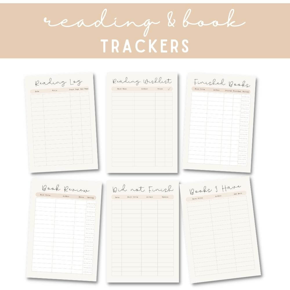 PLR Beige Reading Planner