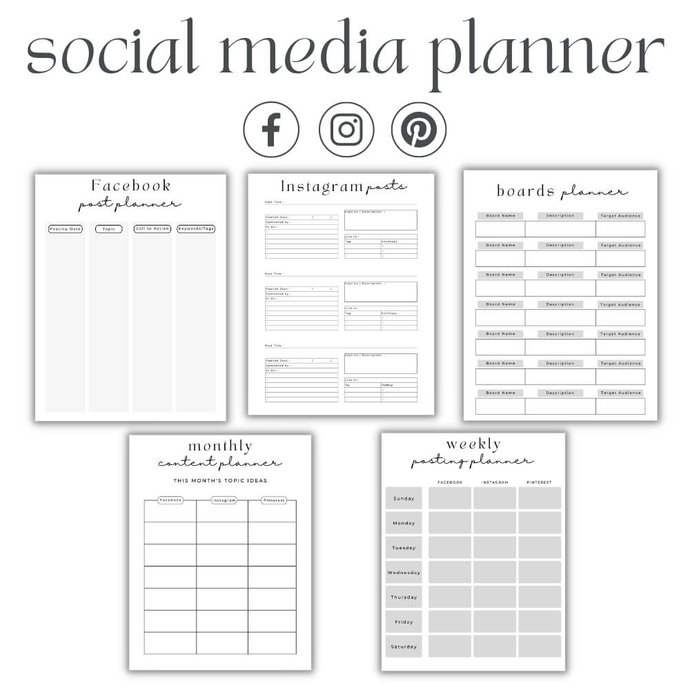 PLR Black & White Business Planner for Content Creators