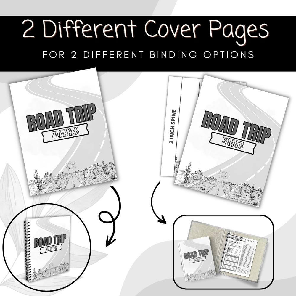 PLR Road Trip Planner in Black and White