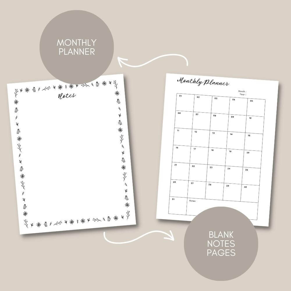 PLR Spring Journal in Black and White