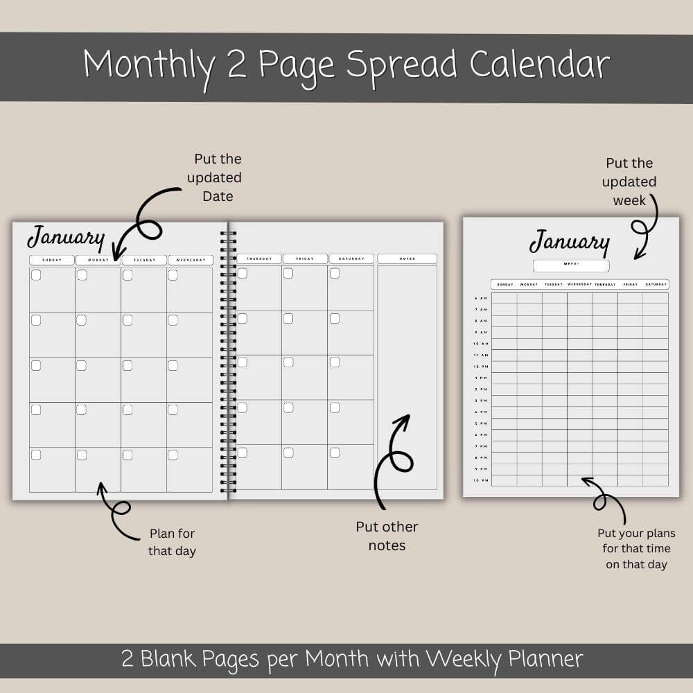 PLR Spring Journal in Black and White