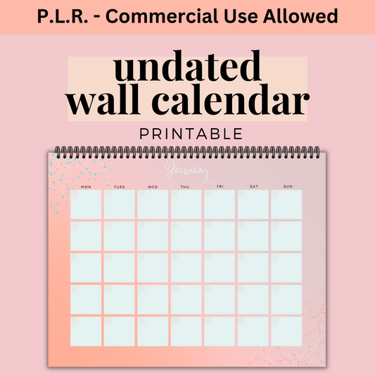PLR Calendar - (Peach)