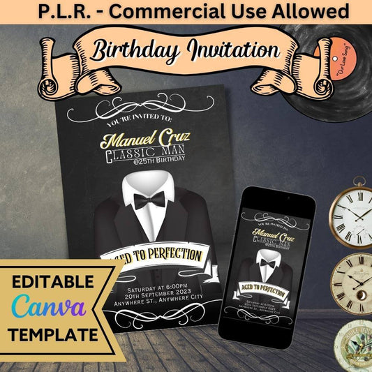PLR Classic Birthday Invitation