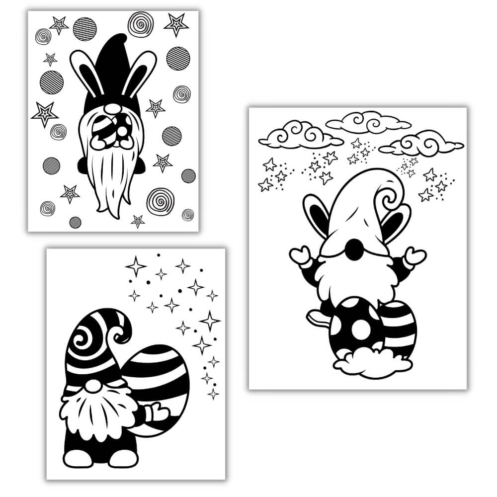 PLR Gnome Easter Coloring Pages