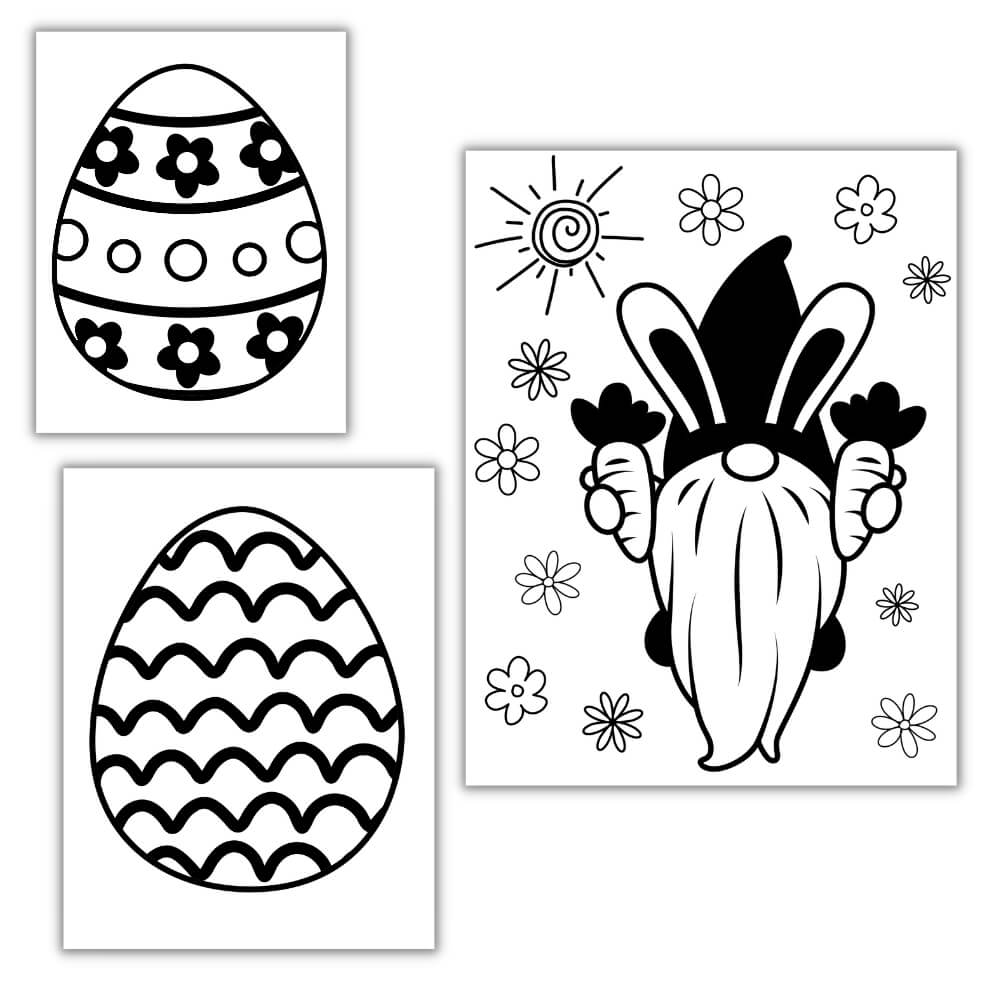 PLR Gnome Easter Coloring Pages