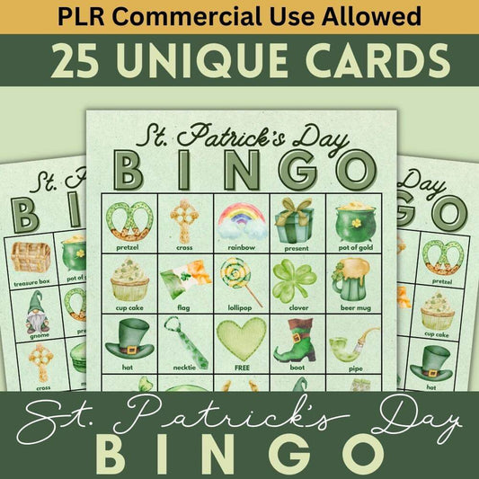 PLR St. Patrick's Day Bingo - Green Background