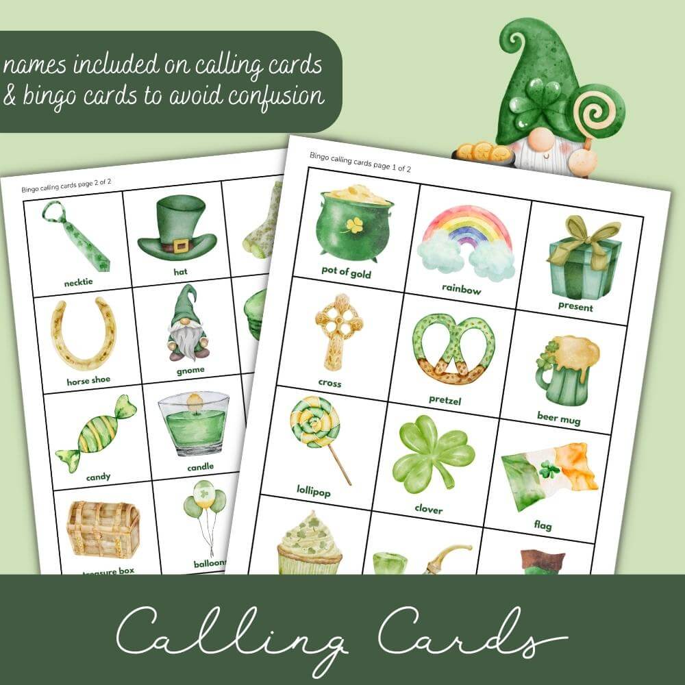 PLR St. Patrick's Day Bingo - White Background