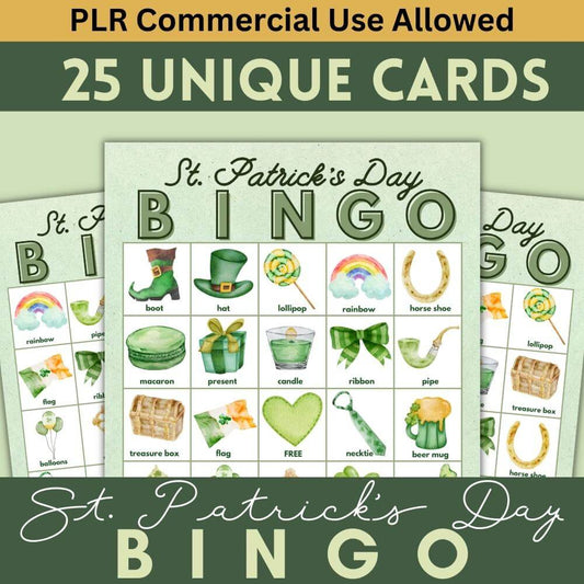 PLR St. Patrick's Day Bingo - White Background