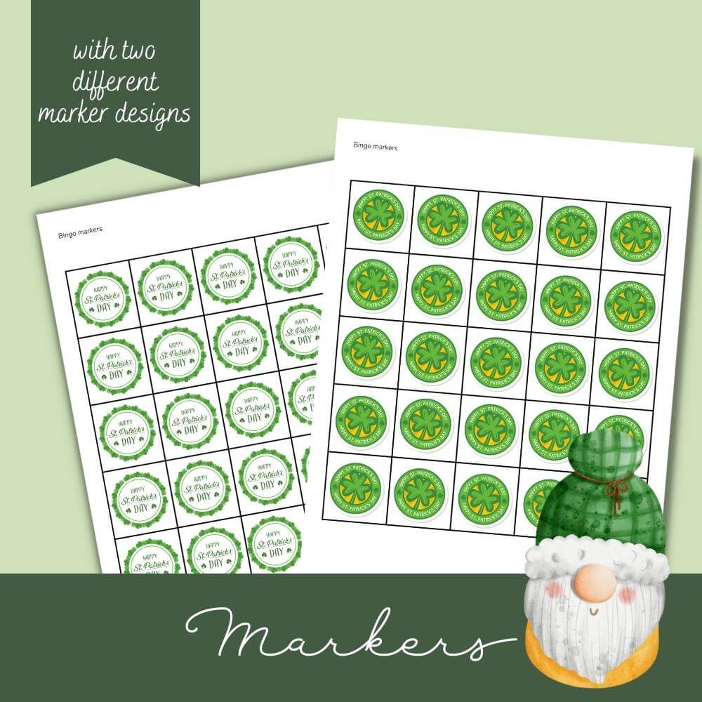 PLR St. Patrick's Day Bingo - White Background