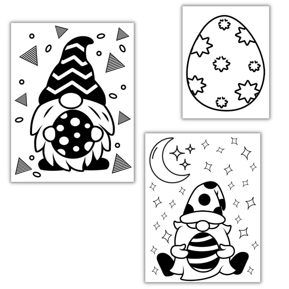 PLR Gnome Easter Coloring Pages