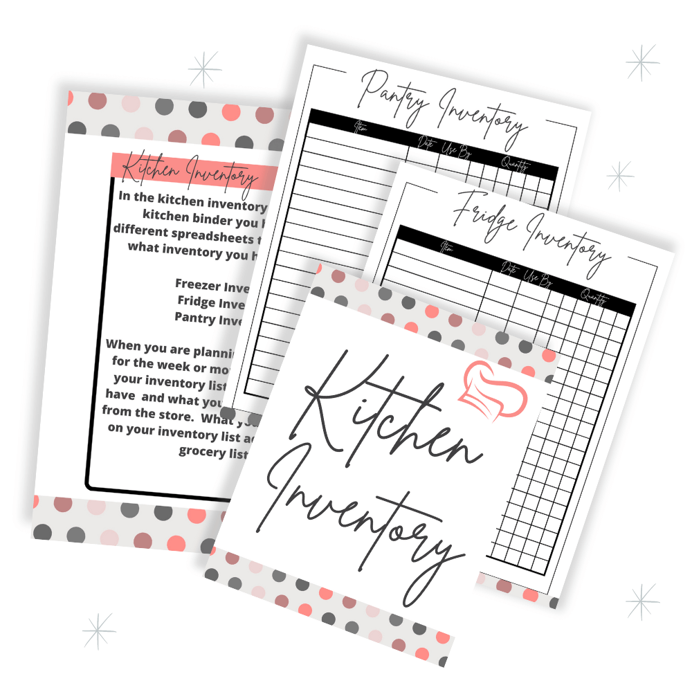 PLR Gray Polka Dot Kitchen Binder Set