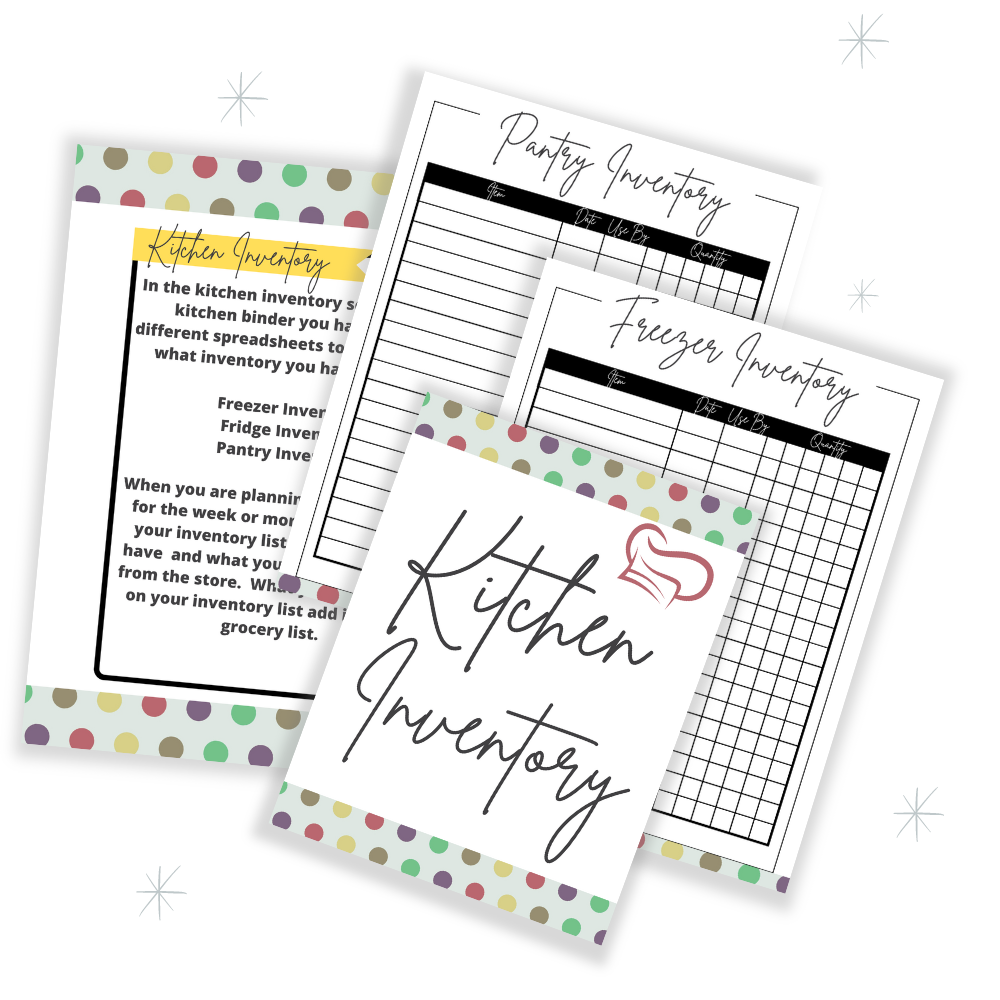 PLR Green Polka Dot Kitchen Binder Set