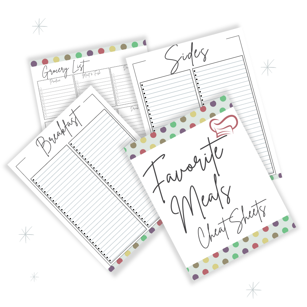 PLR Green Polka Dot Kitchen Binder Set