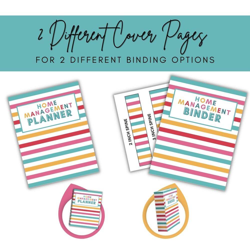 PLR Multicolor Home Management Planner or Binder