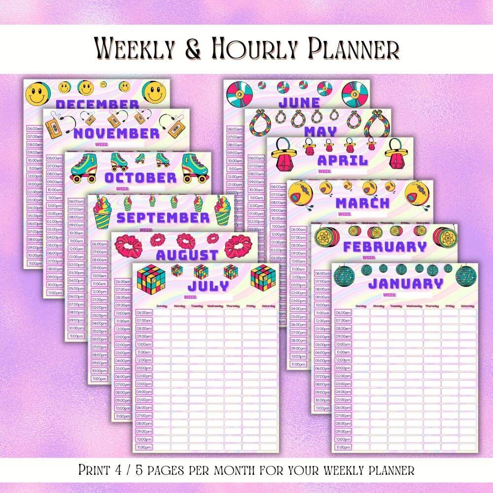 PLR Road Trip Planner in 90's Theme