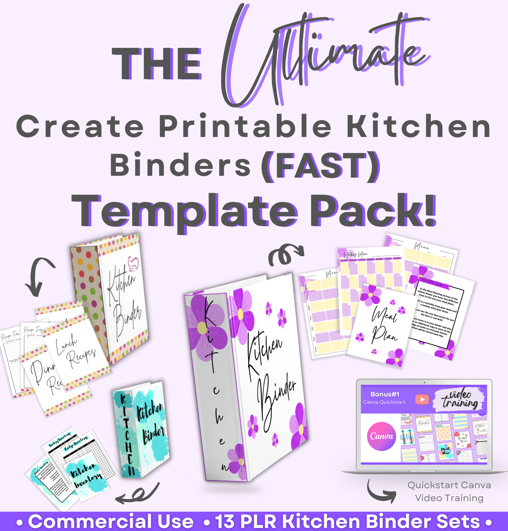 Ultimate Create Kitchen Binders Fast Template Pack Plr Printables Store
