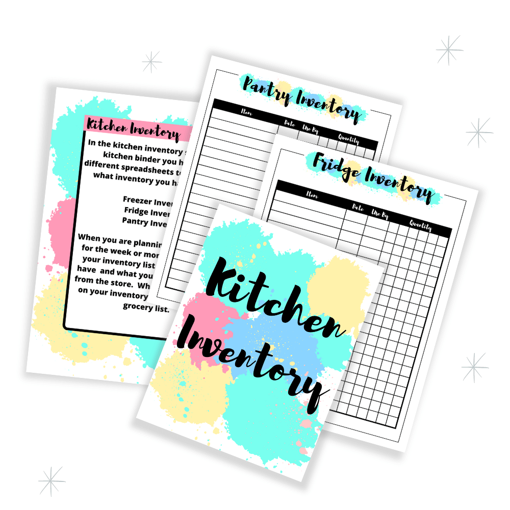 PLR Multicolor Paint Splatter Kitchen Binder Set