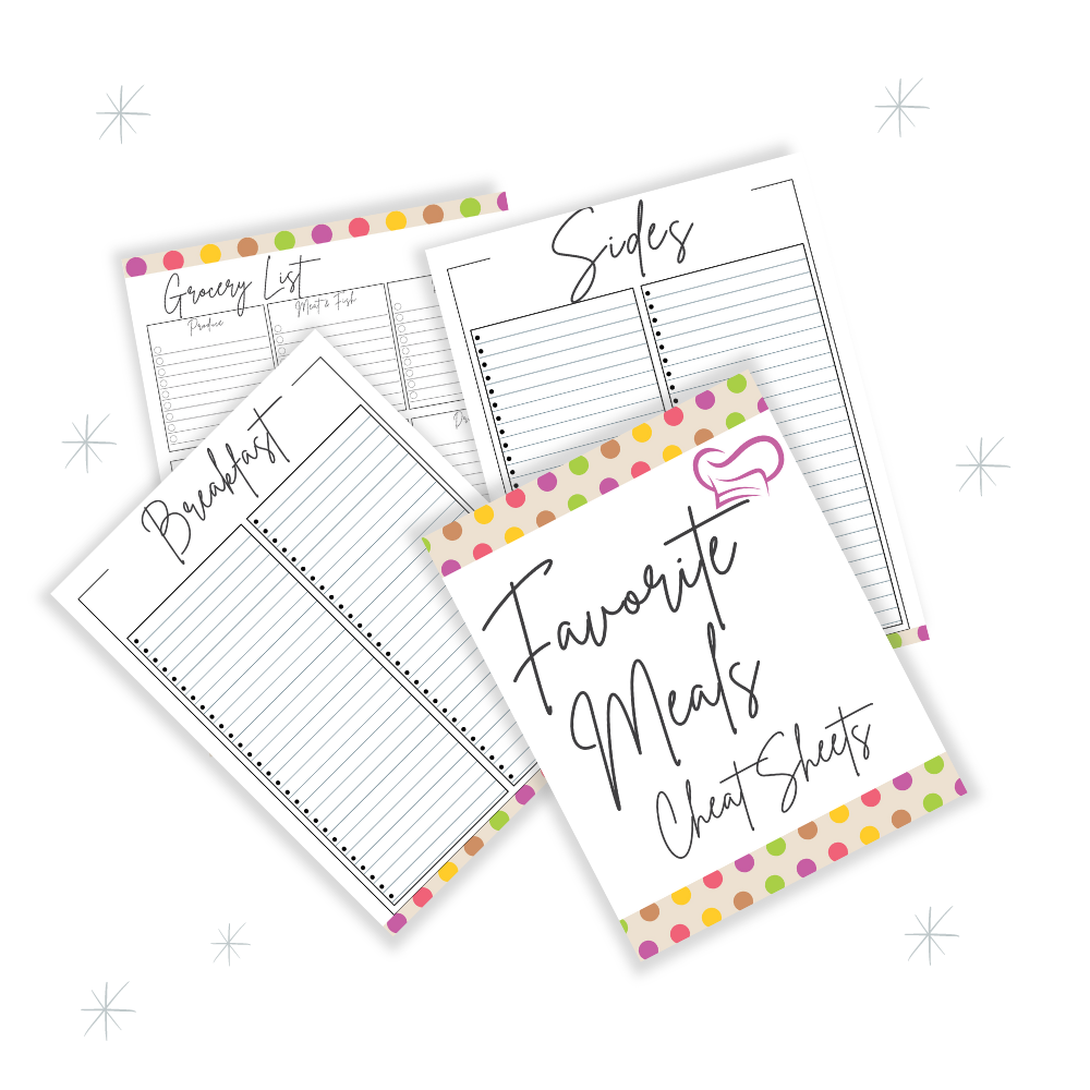 PLR Multicolor Polka Dot Kitchen Binder Set