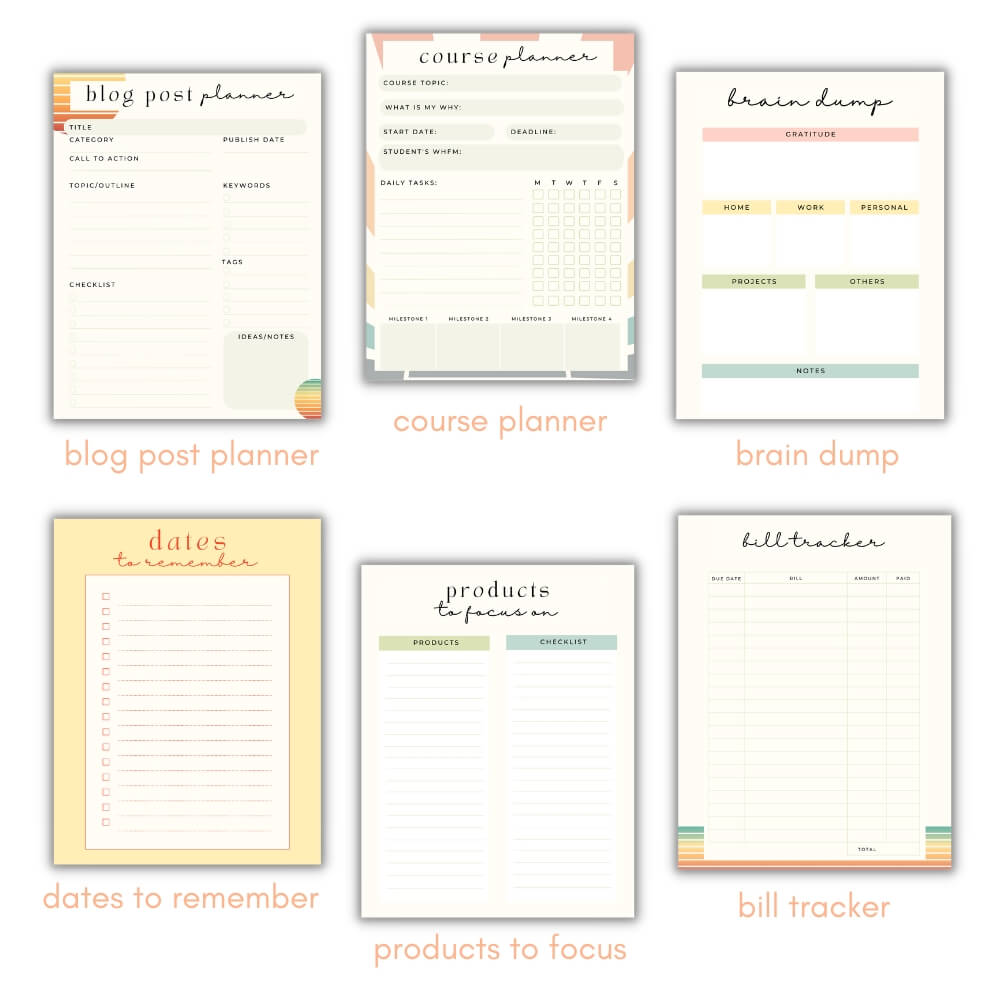 PLR Orange Business Planner for Content Creators