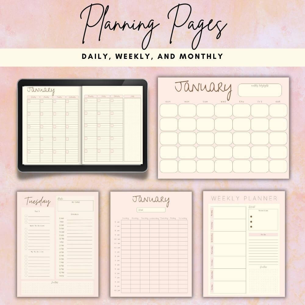 PLR Pastel Home Management Planner or Binder