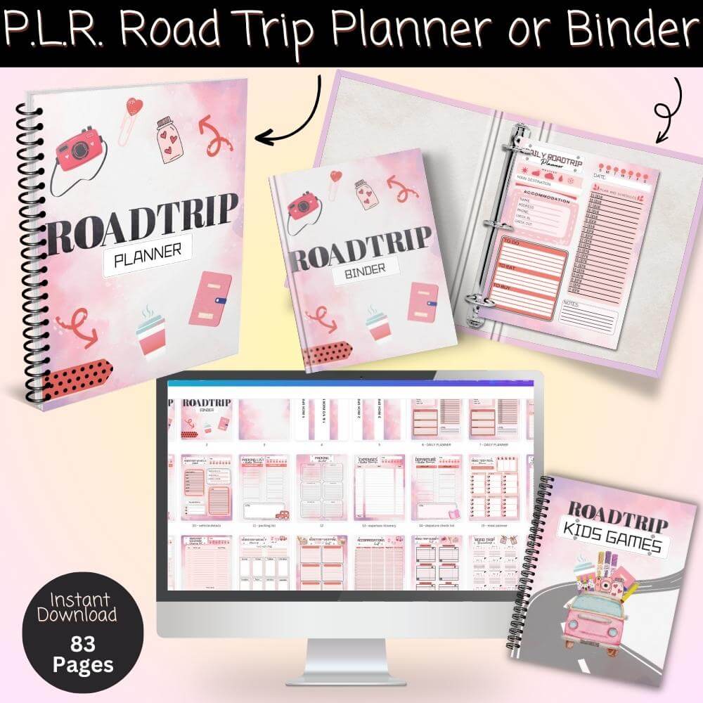 PLR Road Trip Planner in Pink